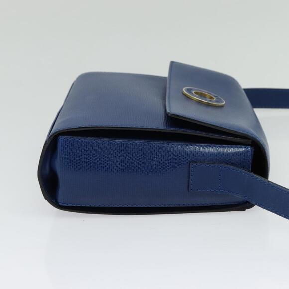 CELINE Shoulder Bag Leather Blue Gold - Picture 5 of 12
